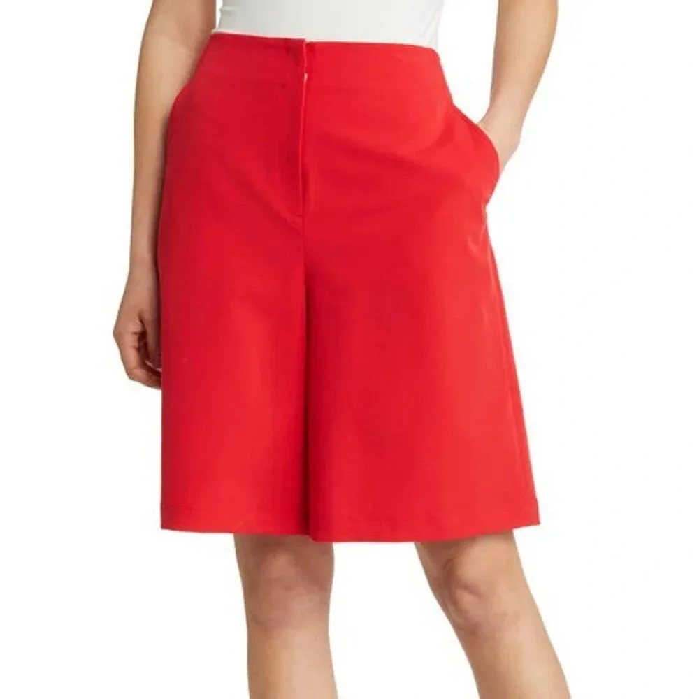 Misook Sunset Red Bermuda Wide Leg Shorts XL